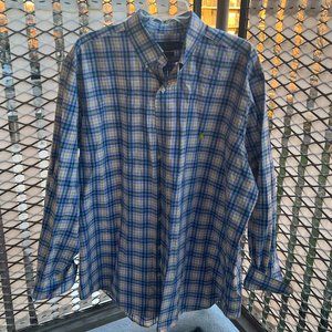 Ralph Lauren Polo Shirt (Big & Tall) sz 1XB Multicolored Blue Plaid Long Sleeve